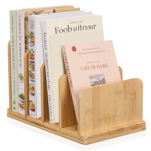 Porte-lettres en bambou, classeur de courrier, organiseur de documents, organiseur d'enveloppes avec 4 fentes pour bureau - Product Image 1