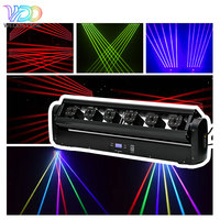 WEDOSTAGE Dj DMX512 Máquina de Efectos Láser de 6 Cabezas con Flechas Giratorias a Todo Color para Escenarios, Fiestas, Bodas y KTV