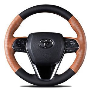 Housse de couture à main de direction de voiture spéciale en cuir noir pour Toyota Camry, pour MG, pour <span class=keywords><strong>Honda</strong></span> <span class=keywords><strong>Civic</strong></span> - Product Image 3