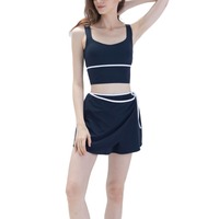 Ensemble de robe de tennis légère pour femmes, avec soutien-gorge intégré, short, jupe de badminton, tenue de golf