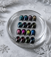 Vernis à ongles gel magnétique effet œil de chat 8 couleurs, vernis à ongles galaxie scintillant, base noire, effet holographique, kit de nail art UV