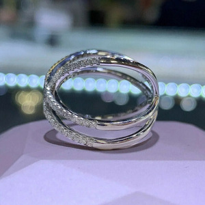 Anello Minimalista Stile Francese con Linee Intrecciate, Elegante per Uso Quotidiano, Design Decorativo Scintillante, Anello Regolabile per Donne - Product Image 3