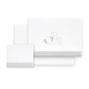 Juego de cama de lana Coral de 3 uds para cochecito modelo OSO ELEFANTE edredón de seguridad para bebé con características elásticas manta rellena de seda - Product Image 1