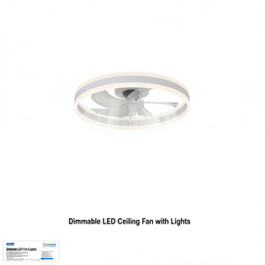 LED <b>Ceiling</b> Fan with <b>Lights</b> Dimmable Flush Mount 3 Blades DC Motor <b>Remote</b> <b>Control</b> Modern Design Living Room - Product Image 1