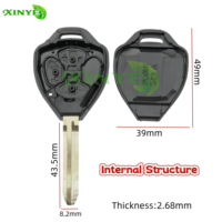 Coque de clé télécommande XINYE pour TOY43/TOY47 à 2/3/4 boutons, remplacement de coque de clé, boîtier de clé transpondeur