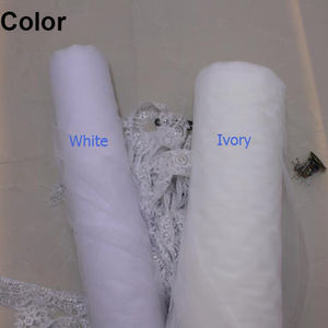 मामूली मुस्लिम शॉर्ट ब्राइडल वील्स फैशन नेट धागा फीता सिंगल लेयर शादी का हिजाब होशबाब - Product Image 5