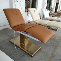 Orange salon de beauté meubles visage cils lit 3 moteurs électrique table de massage spa