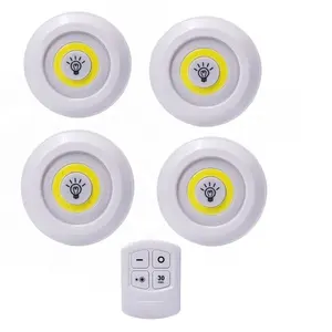 תלתן 3W LED מתחת לארון אור LED אלחוטי אורות חדר שינה עם שלט רחוק מנורת לילה ארון בגדים לעמעום למעונות 50