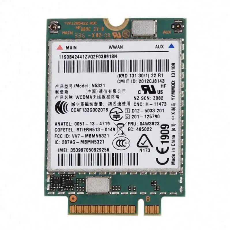 Wireless Network Card New For Lenovo ThinkPad T431s N5321 N5321GW 3G WWAN Card 04W3823 04W3842 Network Cards Laptop