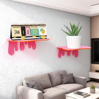 Ensemble personnalisé de 2 étagères murales flottantes en acrylique de 7 pouces, mini présentoir mural pour albums photo, objets de collection, décoration murale moderne pour la maison