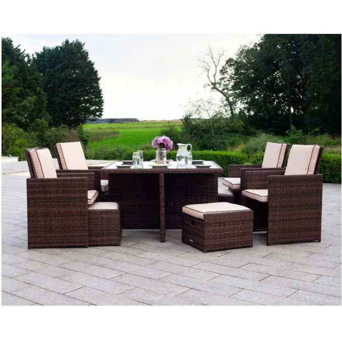 wicker woven outdoor dining furniture restaurant table chairs