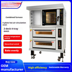 Horno de circulación de aire caliente de panadería comercial inteligente 2 capas 4 bandejas cubierta <span class=keywords><strong>Pizza</strong></span> horno combinado Proofer caja de fermentación para la venta - Product Image 3