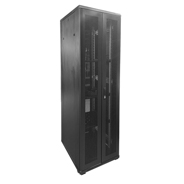 42U Rack Mount Server Cabinet with Double Mesh Front Door Network Equipment Enclosure for Data Center
