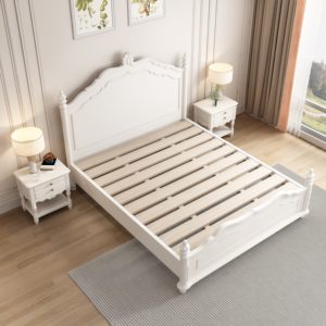 Traditional <b>Queen</b> <b>Size</b> Solid Wood Storage <b>Bed</b> with Underbed Drawers Dark Brown Finish - Product Image 2