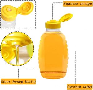 Hot Selling Newest <b>Honey</b> Bottle Squeeze Plastic <b>Honey</b> Dispenser Bottle 250ML/500ML with Screen Printing for Chocolate & Candy - Product Image 3