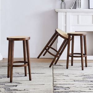 Fuerte Durable silla alta tejido indonesio ratán madera maciza taburete alto Homestay restaurante Hotel comedor taburete - Product Image 1