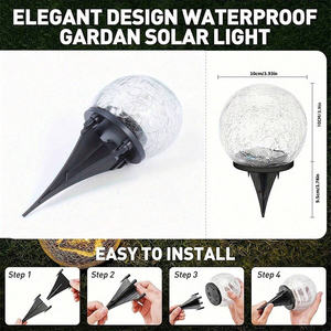 Globe Solar Lights Décoration extérieure Lampe de pelouse à atmosphère sphérique dans le sol Paysage Jardin Extérieur <span class=keywords><strong>Solaire</strong></span> Luz Led Pathway Lights - Product Image 3