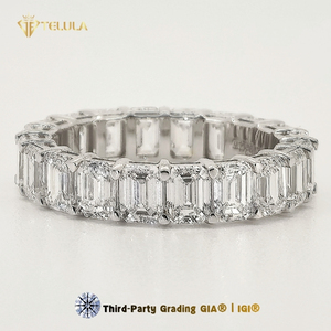 Eternity-Band Ehering 1 Karat VVS IGI-Zertifikat D <span class=keywords><strong>E</strong></span> Farbe Verlobungsring Damen Synthetischer Diamant Goldring - Product Image 1