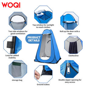 Tente de douche pliable Woqi 120x120x190cm, imperméable, abri d'extérieur pour le camping, la plage et le vestiaire - Product Image 4