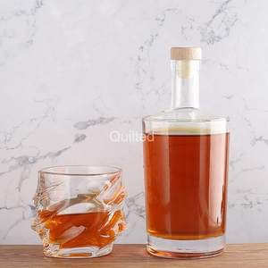 Bouteilles rondes en verre Super silex avec bouchon en liège pour whisky, Gin, Vodka, Rum, <span class=keywords><strong>liqueur</strong></span>, 100Ml, 375ml, 500Ml, 750Ml - Product Image 3