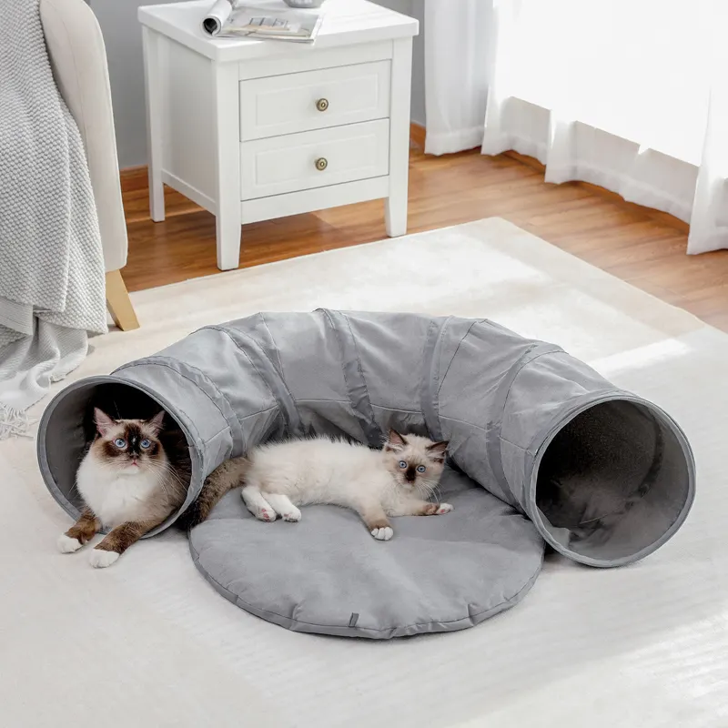 접을 수있는 대화 형 애완 동물 튜브 확장 가능한 키티 햄스터 실내 야외 놀이 터널 고양이 터널 장난감 고양이 터널