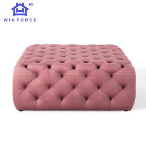 <span class=keywords><strong>Pouf</strong></span> rond Chesterfield moderne haut de gamme en velours capitonné avec boutons, luxe pour salon, chambre à coucher, hôtel - Product Image 2