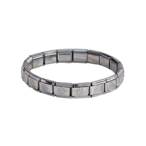 Stainless Steel Italian Modular Splicing <b>Bracelet</b> Star Pattern Geometric Design Unisex Gift Jewelry DIY Combination Elastic Band - Product Image 5