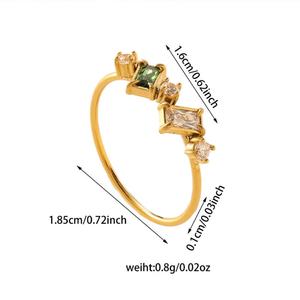 Anillo de Moda Talla 6 7 8 de Acero Inoxidable 316, Anillo Hip Hop Chapado en Oro de 14k con Diamante Cultivado en Laboratorio para Mujer - Product Image 6