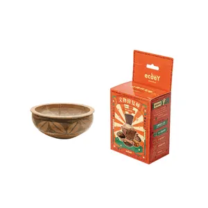 Enhance awareness of cultural heritage preservation Colorful pottery bowl with leaf pattern restoration kid educational toy set