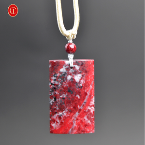 प्राकृतिक लाल सिन्बर पत्थर क्रिस्टल शांति पेंडेंट हार-कच्चे मैट्रिक्स उपचार पत्थर संरक्षण एमुलेट - Product Image 2