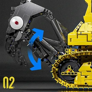 Moule King 17049 technique PR766 Bulldozer RC voiture Compatible <span class=keywords><strong>42131</strong></span> Construction Machine brique modèle jouets blocs de construction ensembles - Product Image 5
