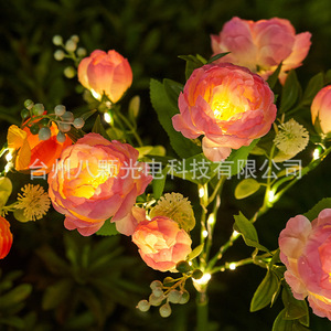 Luces Solares de Jardín con 7 Cabezas de Peonía Artificial, LED, Impermeables, Decorativas para Césped, con Panel Solar, Independientes - Product Image 4