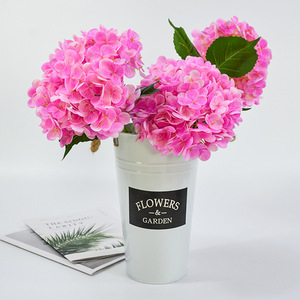 Fleurs artificielles d'hortensia Dongchen Crafts en vase, diamètre 20 cm, fleurs en soie, décoration de mariage et de maison, style pastoral - Product Image 1