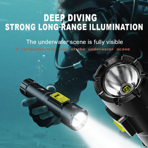 Haute puissance puissante <span class=keywords><strong>plongée</strong></span> IPX8 longue durée de vie de la batterie lampe de poche grande capacité lampe de poche forte étanchéité profonde - Product Image 4