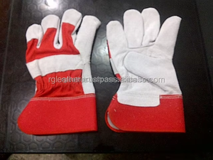 Gants de sécurité industrielle coton blanc fendu cuir canadien Durable Workman Protection des mains anti-coupure Design confortable en vrac - Product Image 5