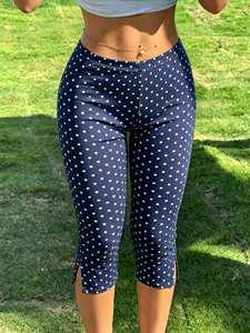Leggings Capri da Donna a Vita Alta, Pantaloni Yoga 3/4, Aderenti, con Spacco Laterale, per Palestra, Allenamento e Sport - Product Image 5