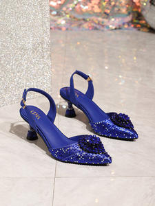 इतालवी सजाए क्रिस्टल ब्राइडल जूते और बैग गर्म बिक्री के लिए एक अफ्रीकी शैली की वेजेस - Product Image 2