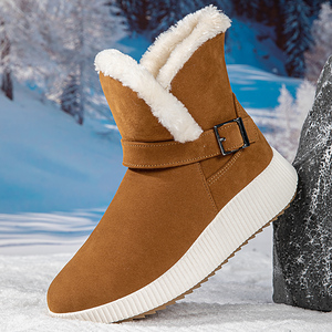Nouvelle fourrure hiver femme bottes talon haut plate-forme sans lacet boucle moins 20 peluche chaud cheville neige chaussures <span class=keywords><strong>ski</strong></span> en plein air pour les filles pas cher - Product Image 6