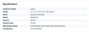 KYORITSU WAK-Fe3 Eisen-Wassertest-Set - Product Image 4
