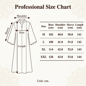 Robe longue de créateur jacquard pour femme, tenue modeste à manches cloche et pompons, fourniture directe usine - Product Image 4