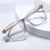 MS 97831 Lunettes de vue anti-lumière bleue géométriques de haute qualité pour femmes, monture transparente, branches simples, polyvalentes