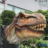 Tête de T-rex animatronique grandeur nature avec matériaux en éponge de silicone pour l'affichage dans les parcs d'aventure