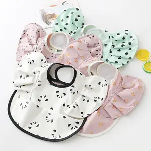 Baberos Unisex de manga de ala para recién nacido, servilletas de tela para bebé, Baberos impermeables de PU para bebé, venta al por mayor