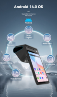 Terminal de point de vente portable GMS 3+16 Go Android 14 pour restaurants, boulangeries, commande et paiement avec imprimante 58 mm, terminal Z150