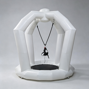Trampoline gonflable commercial extérieur en PVC blanc pour enfants et adultes – Jeux de saut à l'élastique individuels - Product Image 2