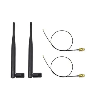 2 Pcs 2.4GHz 5GHz Dual Band הטיה גומי ברווז WIFI אנטנה צמות כבל אנטנה עם IPEX