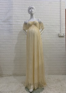 Vestido de novia largo de encaje 2025, accesorios de fotografía para mujer <span class=keywords><strong>embarazada</strong></span>, vestido de verano sin hombros, <span class=keywords><strong>ropa</strong></span> de maternidad para sesión de fotos - Product Image 3