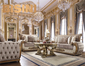 Juego de sofás de sala de estar de madera clásica de lujo, sofá de casa de <span class=keywords><strong>palacio</strong></span> tallado a mano de provincia francesa - Product Image 1