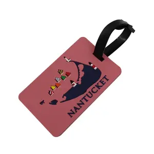 Custom size cute pink PVC travel luggage label no minimum