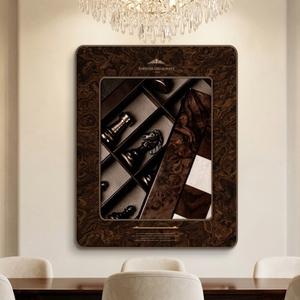 Cuadro de Cuero 3D de Lujo de 80x100cm, <span class=keywords><strong>Arte</strong></span> Mural Ecuestre Estilo Old Money, Pintura de Caballo, Decoración para el Hogar con Marco Doble de Madera de Burl Premium - Product Image 3